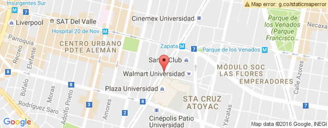 Mapa de ubicación de LA CIUDAD DE COLIMA, UNIVERSIDAD