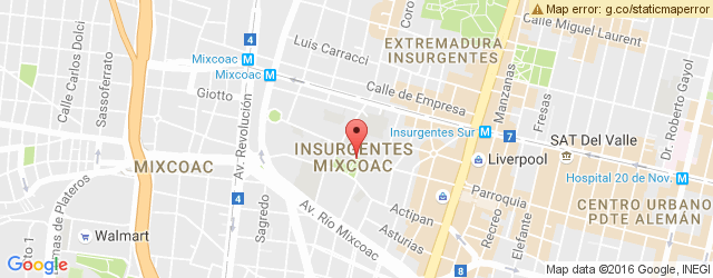 Mapa de ubicación de JUGOSOS, MIXCOAC