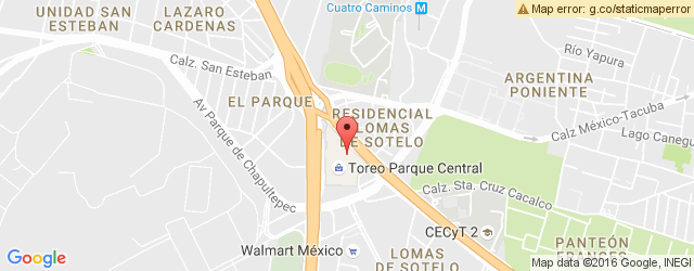 Mapa de ubicación de SBARRO, PARQUE TOREO