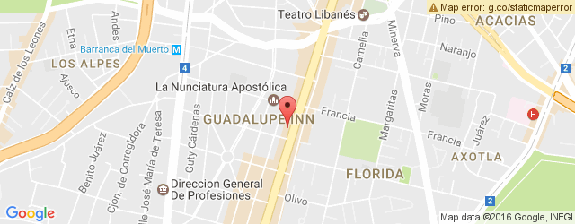 Mapa de ubicación de GINO'S, GUADALUPE INN