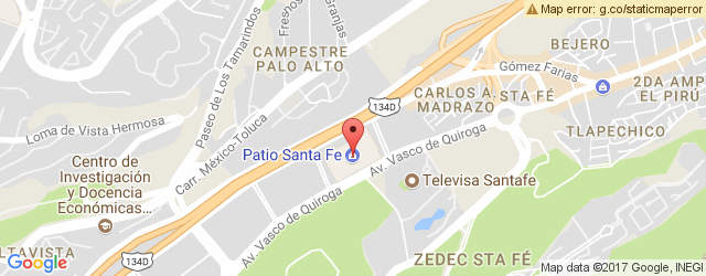 Mapa de ubicación de SBARRO, PATIO SANTA FE