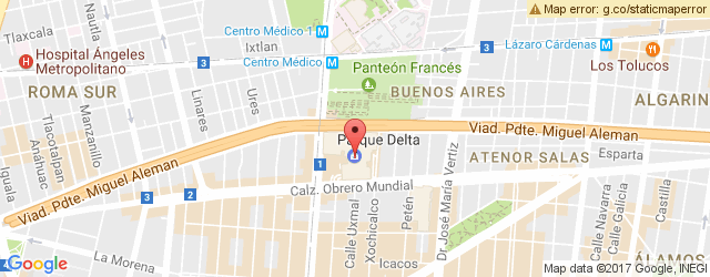 Mapa de ubicación de SBARRO, PARQUE DELTA
