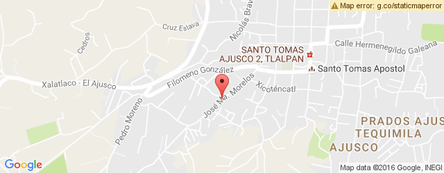 Mapa de ubicación de RICCHI PIZZA, SANTO. TOMÁS AJUSCO