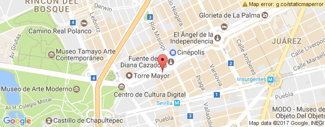 Mapa de ubicación de JUAN VALDEZ CAFE, REFORMA I