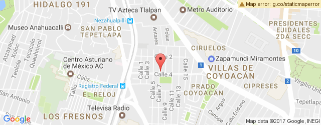 Mapa de ubicación de DINO'S PIZZA, COYOACÁN