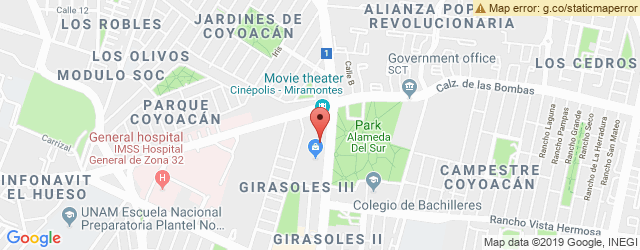 Mapa de ubicación de OLIVE GARDEN, COAPA