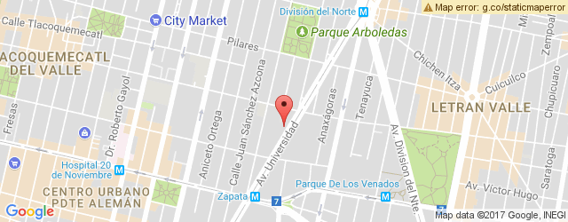 Mapa de ubicación de PURE HEALTH MÉXICO, DEL VALLE