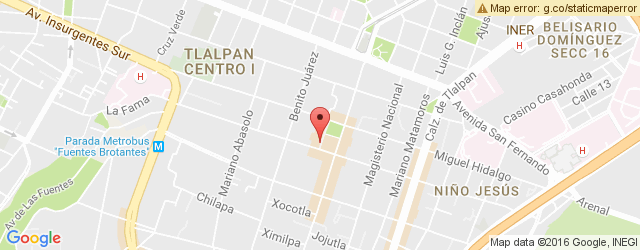 Mapa de ubicación de MERENDERO, TLALPAN