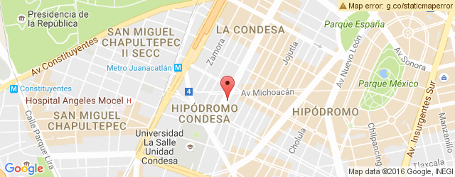 Mapa de ubicación de PORCO ROSSO, CONDESA