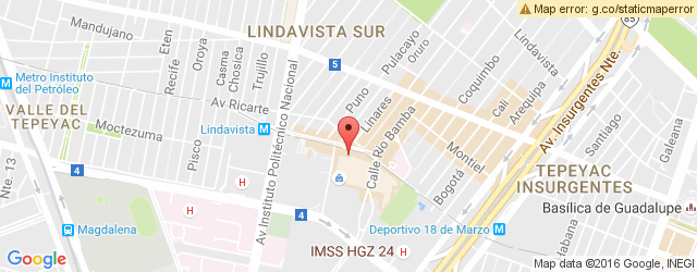 Mapa de ubicación de PANDA EXPRESS, PARQUE LINDAVISTA