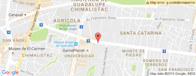 Mapa de ubicación de CAFÉ TORINO, OASIS COYOACÁN