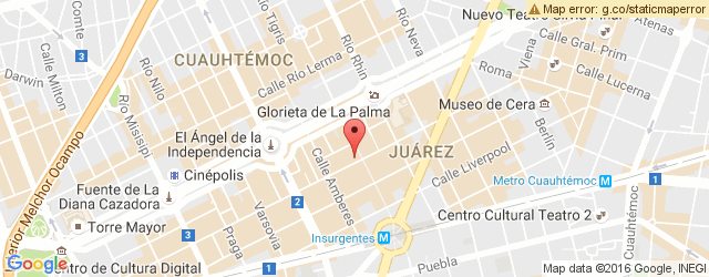 Mapa de ubicación de DOMINO'S PIZZA, ZONA ROSA