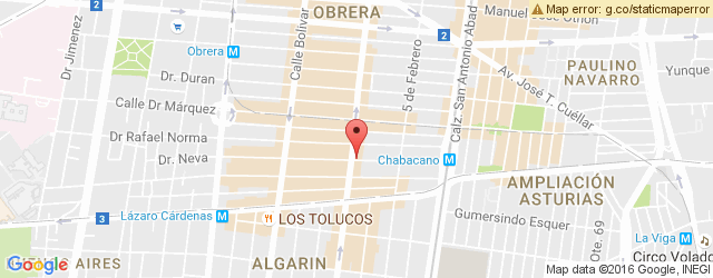 Mapa de ubicación de DOMINO'S PIZZA, OBRERA