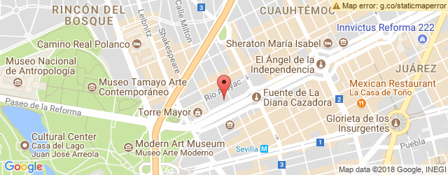 Mapa de ubicación de LA CUCHARA DE SAN SEBASTIÁN, HOTEL MARQUIS REFORMA