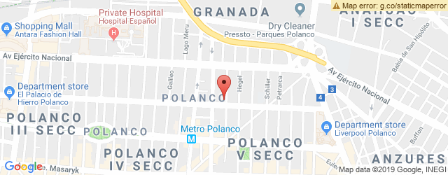 Mapa de ubicación de RETRO CLASSIC DINER, POLANCO