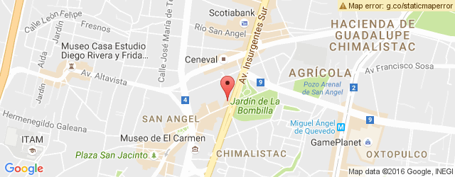 Mapa de ubicación de CAFÉ TOSCANO, SAN ÁNGEL