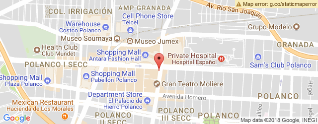 Mapa de ubicación de HOOTERS, POLANCO