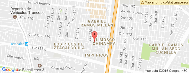 Mapa de ubicación de ZOMBIES, IZTACALCO