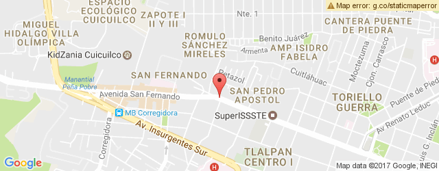 Mapa de ubicación de PIZZA AMORE, SAN FERNANDO