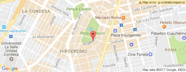 Mapa de ubicación de HOTEL PARQUE MÉXICO RESTAURANTE