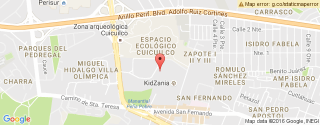Mapa de ubicación de BEER FACTORY, CUICUILCO