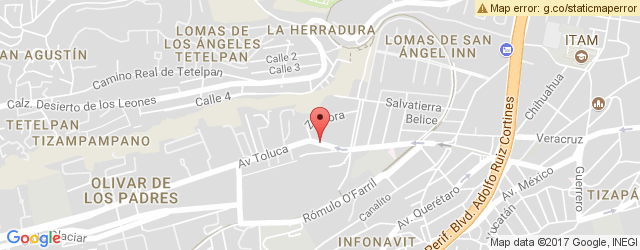 Mapa de ubicación de TERCOS BURRITOS Y CLAMATOS, AV. TOLUCA