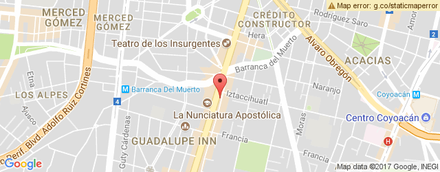 Mapa de ubicación de LA BACINICA, INSURGENTES