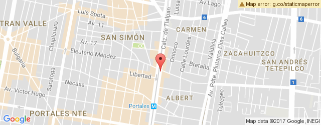 Mapa de ubicación de LOS BISQUETS OBREGÓN, PORTALES