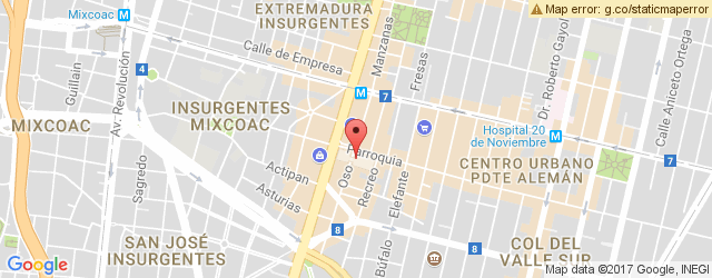 Mapa de ubicación de LOS BISQUETS OBREGÓN, GALERÍAS INSURGENTES