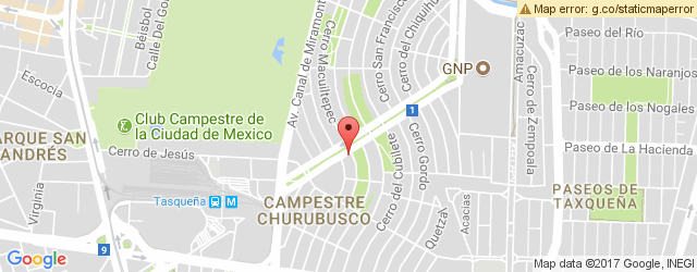 Mapa de ubicación de LOS BISQUETS OBREGÓN, CHURUBUSCO