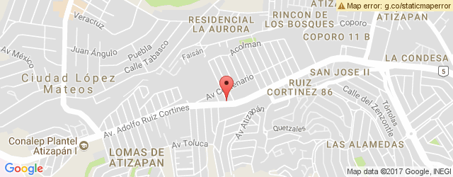 Mapa de ubicación de LOS BISQUETS OBREGÓN, LOMAS ATIZAPÁN