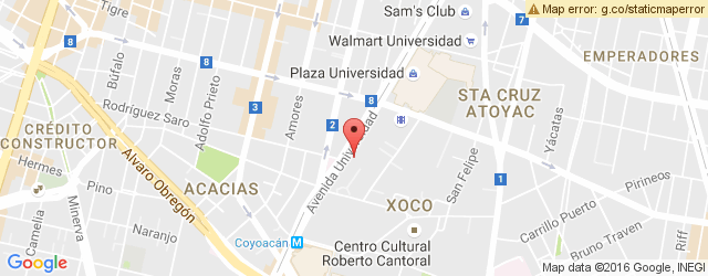 Mapa de ubicación de CHILI'S, UNIVERSIDAD