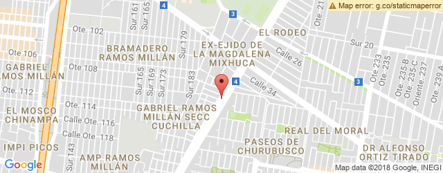 Mapa de ubicación de LITTLE CAESARS PIZZA, CHURUBUSCO