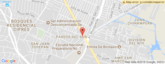 Mapa de ubicación de LITTLE CAESARS PIZZA, XOCHIMILCO