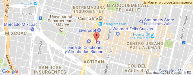 Mapa de ubicación de CHOCOLATES R. PICARD, GALERÍAS INSURGENTES