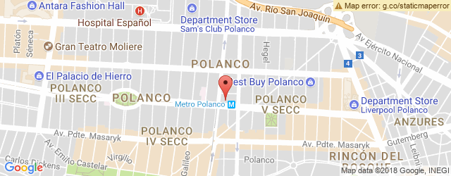 Mapa de ubicación de DUNKIN' DONUTS, POLANCO