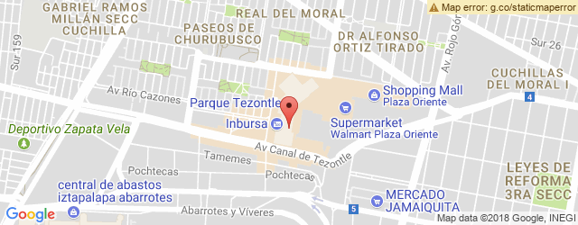Mapa de ubicación de CHILI'S, TEZONTLE