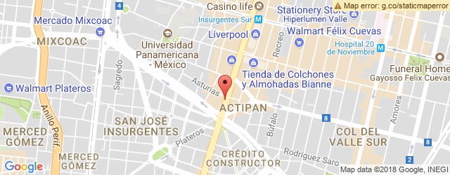 Mapa de ubicación de CHILI'S, TORRE MANACAR