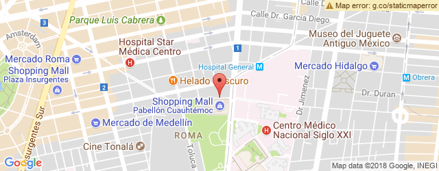 Mapa de ubicación de CHILI'S, PABELLÓN CUAUHTÉMOC