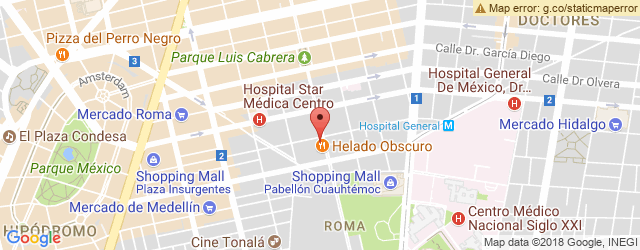 Mapa de ubicación de TACOS DON MANOLITO, ROMA NORTE