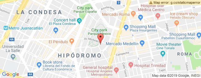 Mapa de ubicación de TERRAZA HOTEL PARQUE MÉXICO