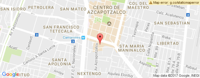 Mapa de ubicación de SANBORNS, AZCAPOTZALCO