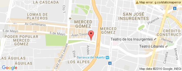 Mapa de ubicación de SANBORNS, BARRANCA DEL MUERTO