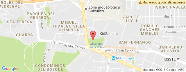Mapa de ubicación de SANBORNS, CUICUILCO