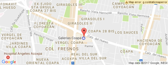Mapa de ubicación de SANBORNS, GALERÍAS COAPA