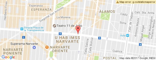Mapa de ubicación de SANBORNS, XOLA