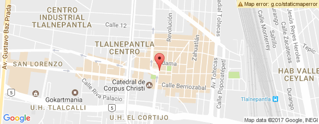 Mapa de ubicación de SANBORNS, TLALNEPANTLA