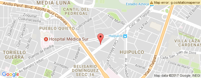 Mapa de ubicación de VIPS, HUIPULCO