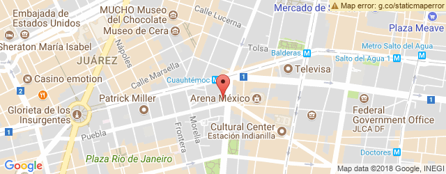 Mapa de ubicación de VIPS, CUAUHTÉMOC