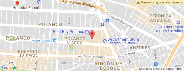 Mapa de ubicación de VIPS, POLANCO